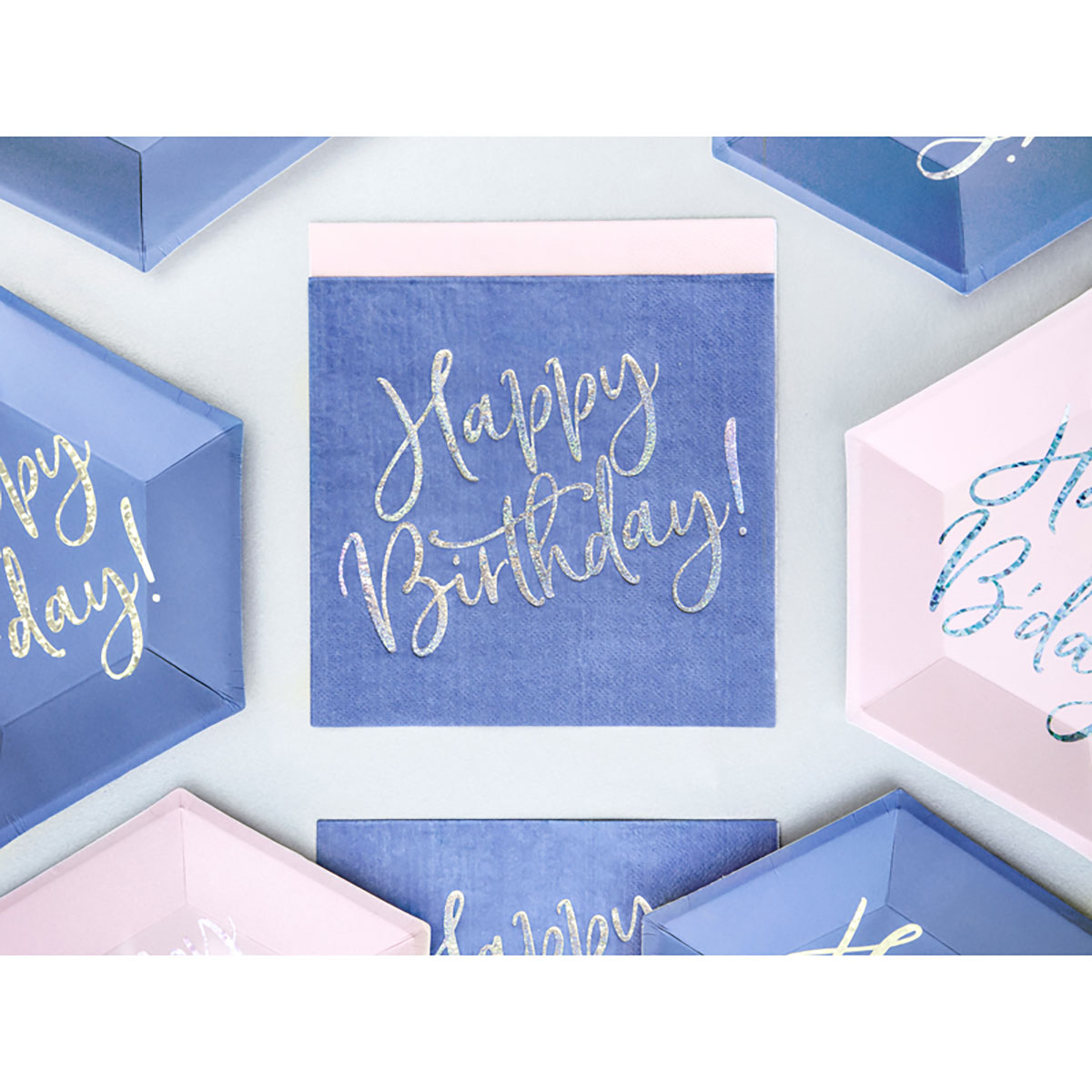 Салфетка Happy B'day! синяя 33см20шт/PD