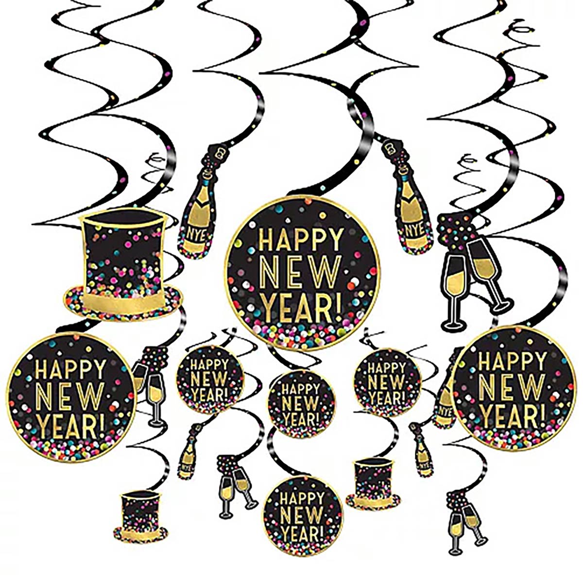 Спираль HNY конфетти 46-60см 30шт/А