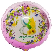 К 18" РУС 8 МАРТА Цветы