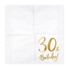 Салфетка 30th Birthday белая 33см20шт/PD