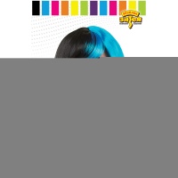 Парик карн Каре 2цв черно-голубой 30см/G