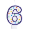 Свеча -цифра "6" 7,6см/A