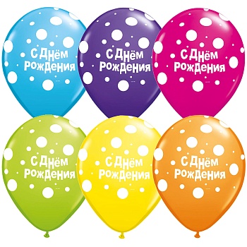 Шелк 11" С ДР Big Polka Dots Trop Ast/Q