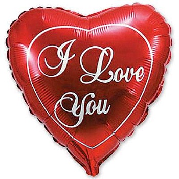 Ф 9" ILY Красное сердце(FM)