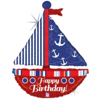 Б ФИГУРА HAPPY BIRTHDAY Парусник блеск