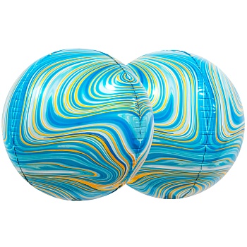 К 3D СФЕРА Б/РИС 15" Мрамор Blue