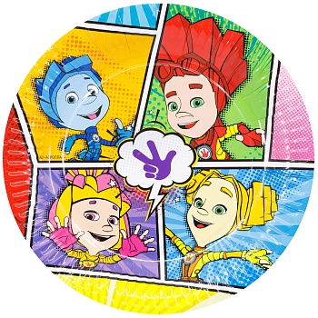 Тарелка бум Фиксики Комиксы 23см 6шт/G