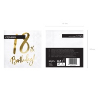 Салфетка 18th Birthday белая 33см20шт/PD