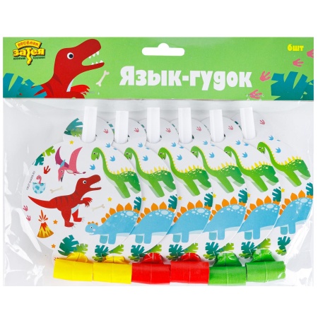 Язык-гудок с карт Динозаврики 6шт/G