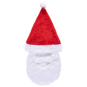 Колпак Санты с бородой текстиль/G