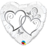 П 18" Сердца переплетенные Silver