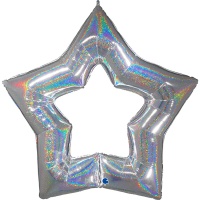 Г Б/РИС ЗВЕЗДА полая 48" Silver блеск