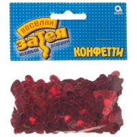 Конфетти Сердца с вензелем красн 14гр/A