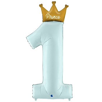 Г ЦИФРА 1 46" PRINCE с короной голубая