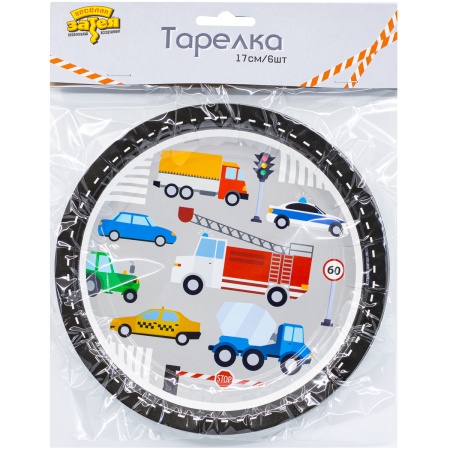 Тарелка Машинки 17см 6шт/G
