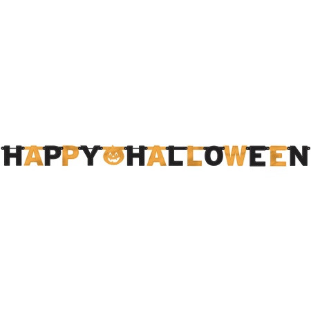 Гирлянда-буквы Happy Halloween Тыква 230см/A