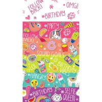 Скатерть бум Селфи Вечеринка 1,4х2,4м/А