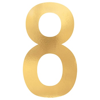 Баннер "8" Gold фольг 23см 6шт/A