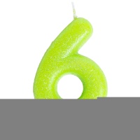 Свеча -цифра "6" Блестящая 7,6см/V