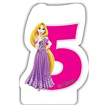 Свеча-цифра "5" Принцессы 6см/Р