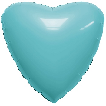 Р Б/РИС СЕРДЦЕ 18" Сатин Aquamarine