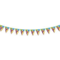 Гирлянда-вымпел Торт Birthday 360см/G