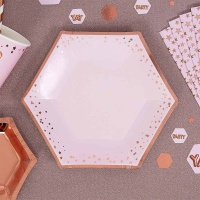 Тарелка Гламур Pink & RoseGold 20см 8штN