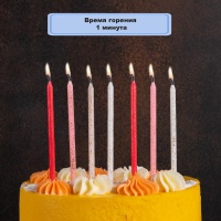 Свечи д/торта РозовыйМикс блеск14см12штG