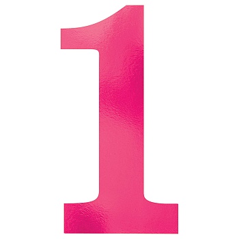 Баннер "1" Pink фольг 23см 6шт/A