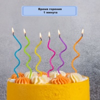 Свечи д/торта Спираль Неон 13см 12шт/G