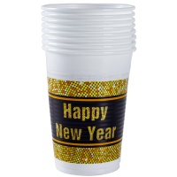 Стакан пласт HNY Ретро 200мл 8шт/Р