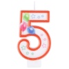 Свеча-цифра "5" Шары 7см/G