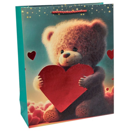 Пакет подар тис Мишки Love микс 26х32