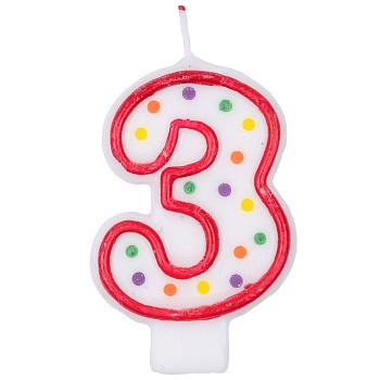 Свеча -цифра "3" 7,6см/A
