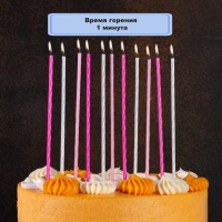 Свечи д/торта Розовый Микс 17см 24шт/G