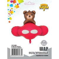 К ФИГУРА Мишка в самолете красном