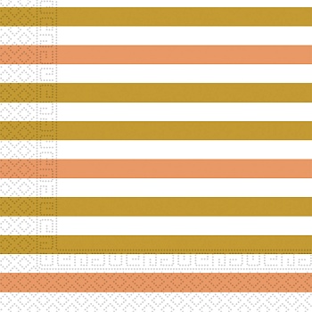 Салфетка Полосы Gold/Rose Gold 33см20штР