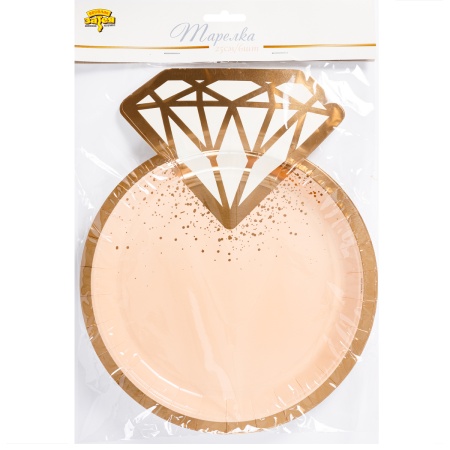 Тарелка фигур Свадьба LUX Peach 25см6штG