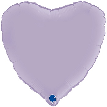 Г Б/РИС СЕРДЦЕ 18" Сатин Lilac