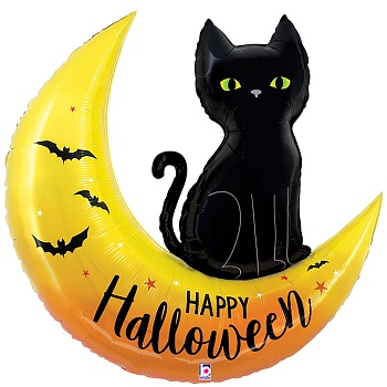 Б ФИГУРА HAPPY HWN Месяц с котом