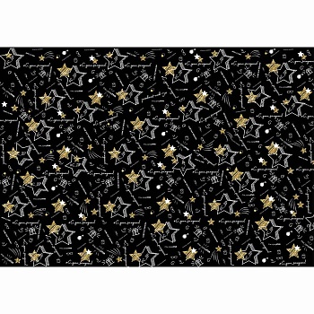Бумага упак С ДР Хештеги Black 67х99см
