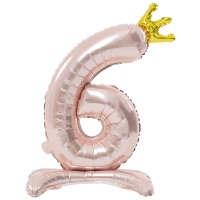 К ЦИФРА 6 32" Pink на подставке Корона