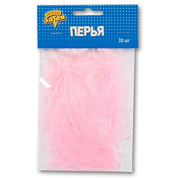 Перья декоративные Розовые 10см 30шт/G