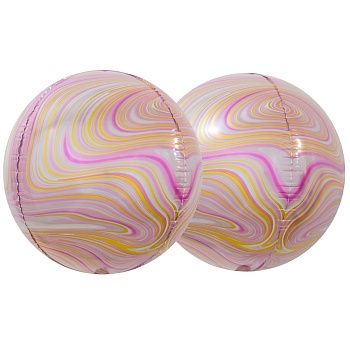 К 3D СФЕРА Б/РИС 15" Мрамор Pink