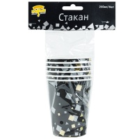 Стакан Конфетти Party черный 250мл 6штG