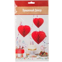 Фигура бум Сердце красное 15-20-25см 3шт