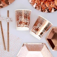 Стакан Снегопад RoseGold XMAS 220мл8шт/N