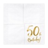 Салфетка 50th Birthday белая 33см20шт/PD
