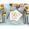Салфетка 50th Birthday белая 33см20шт/PD