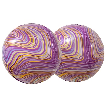 К 3D СФЕРА Б/РИС 15" Мрамор Purple